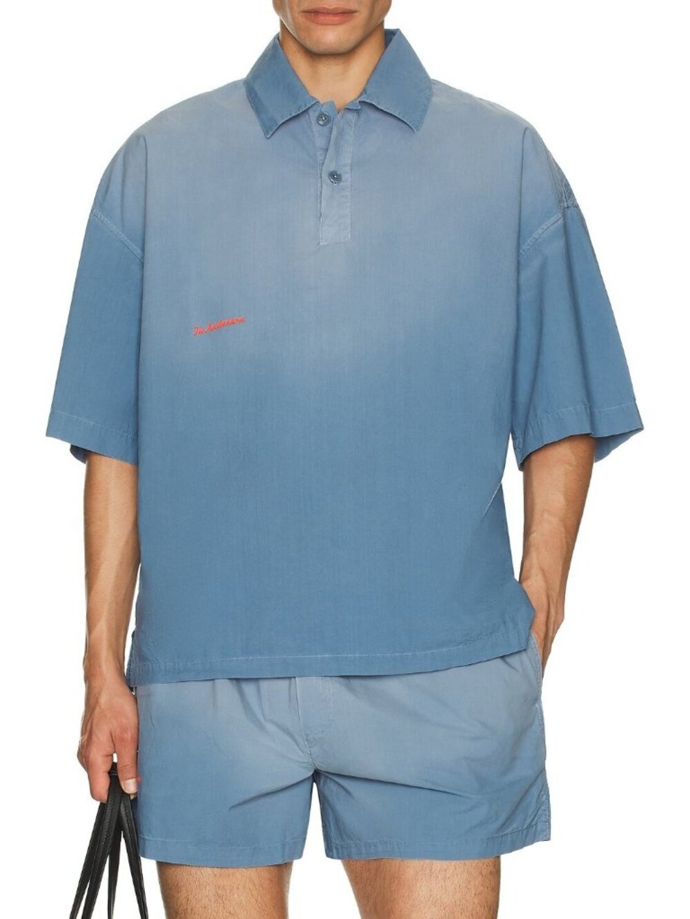 JW Anderson Short Sleeve Polo Shirt in Light Blue